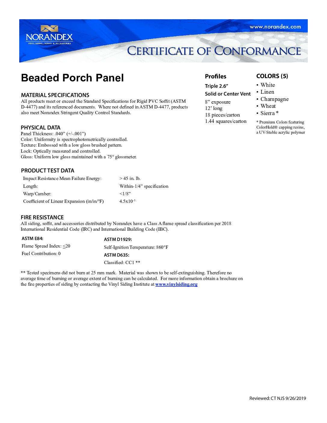 Beaded Porch Panel COC