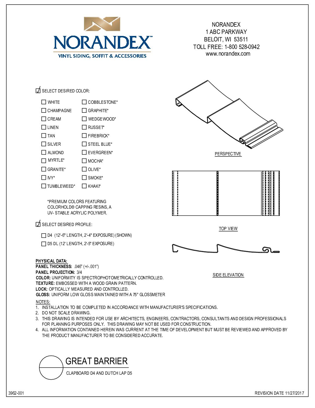 Great Barrier Clapboard D4 & D5 Dutchlap 2D CAD