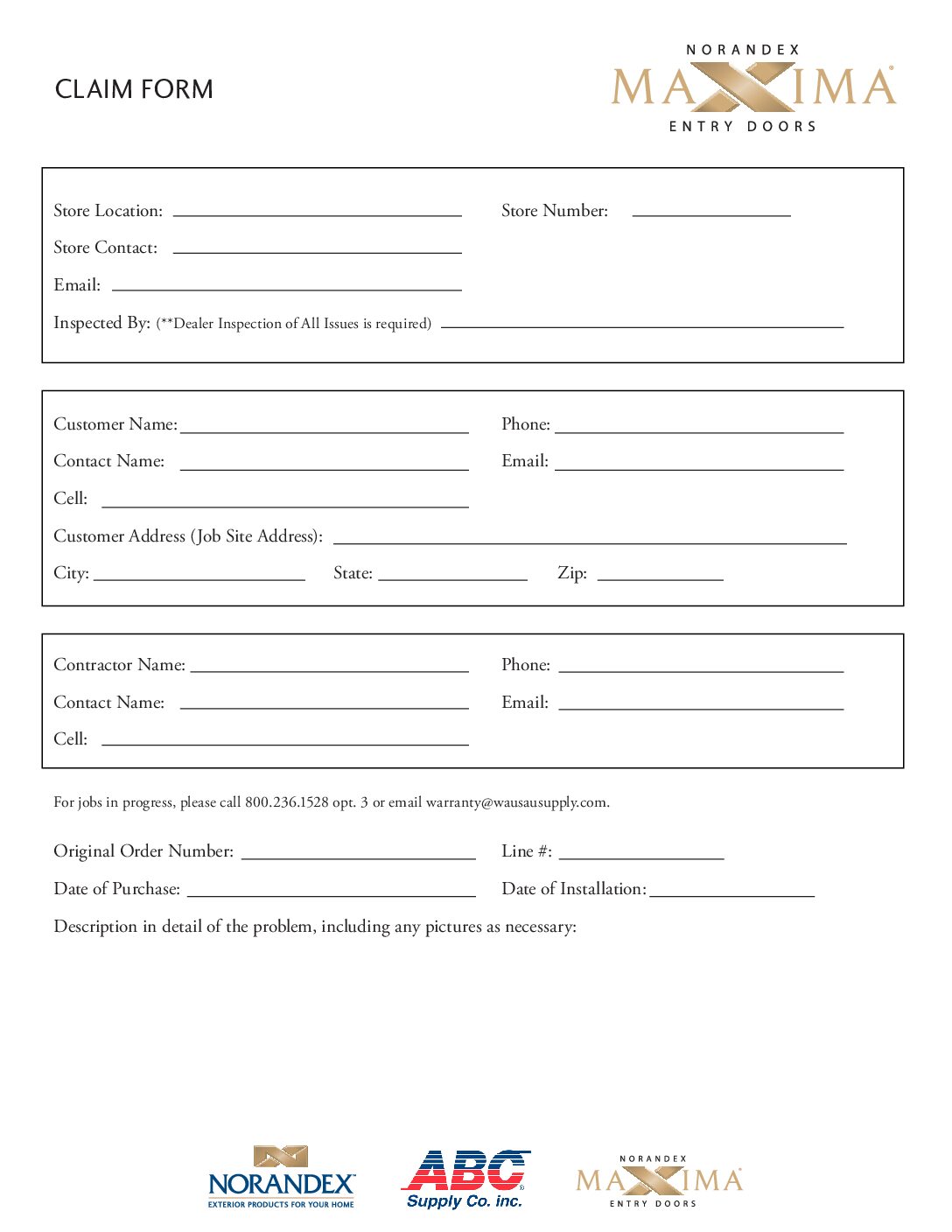 Maxima MW Claim Form