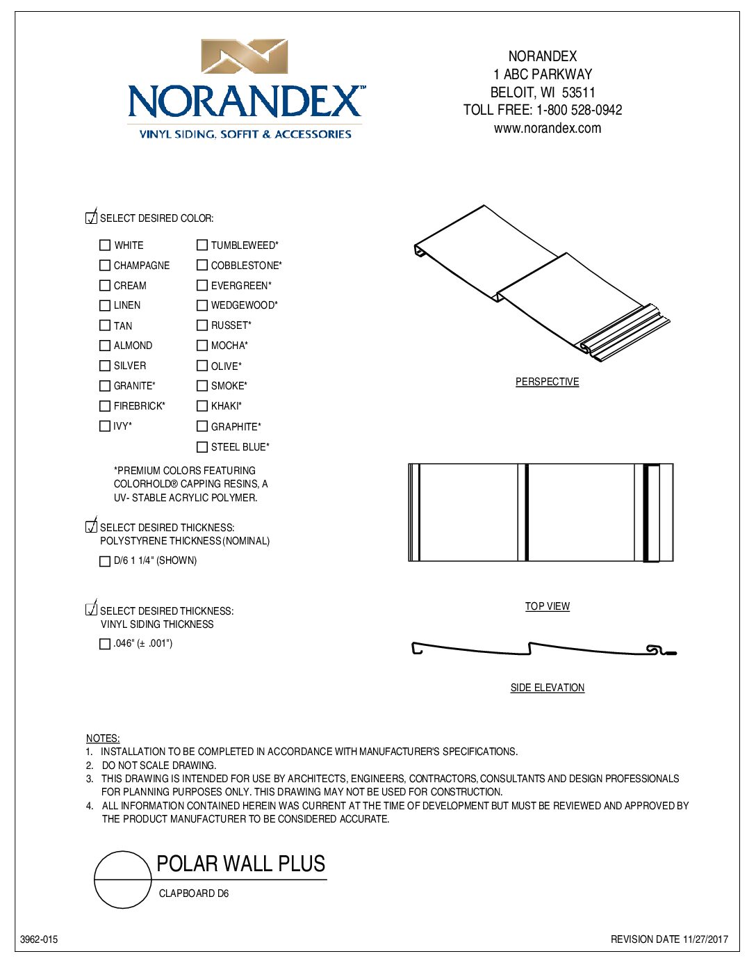 Polar Wall Plus Clapboard D6 2D CAD