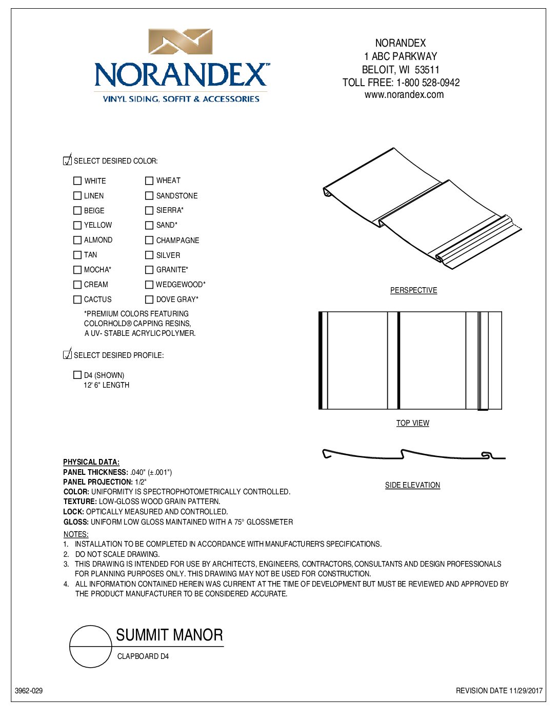 Summit Manor Clapboard D4 2D CAD