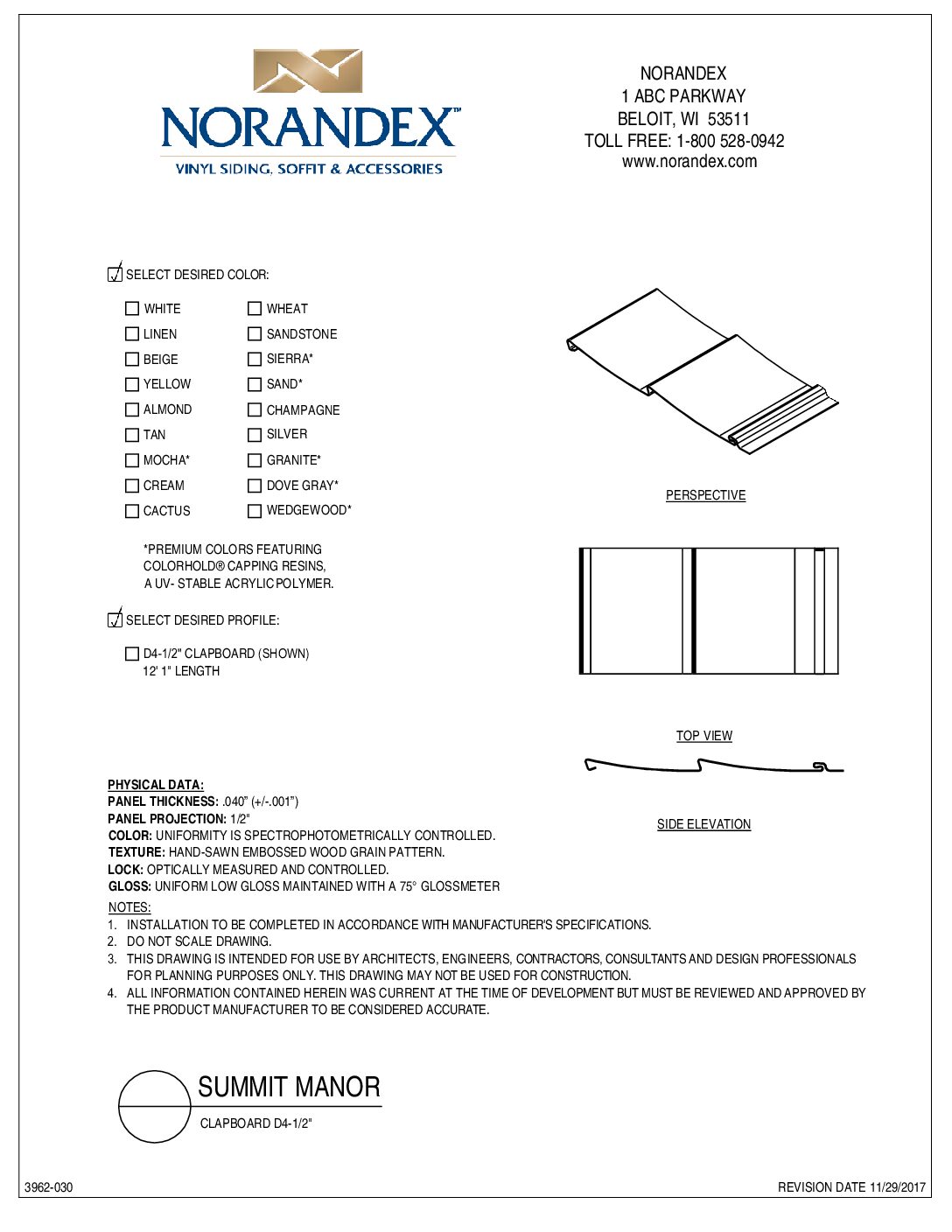 Summit Manor Clapboard D4 half 2D CAD