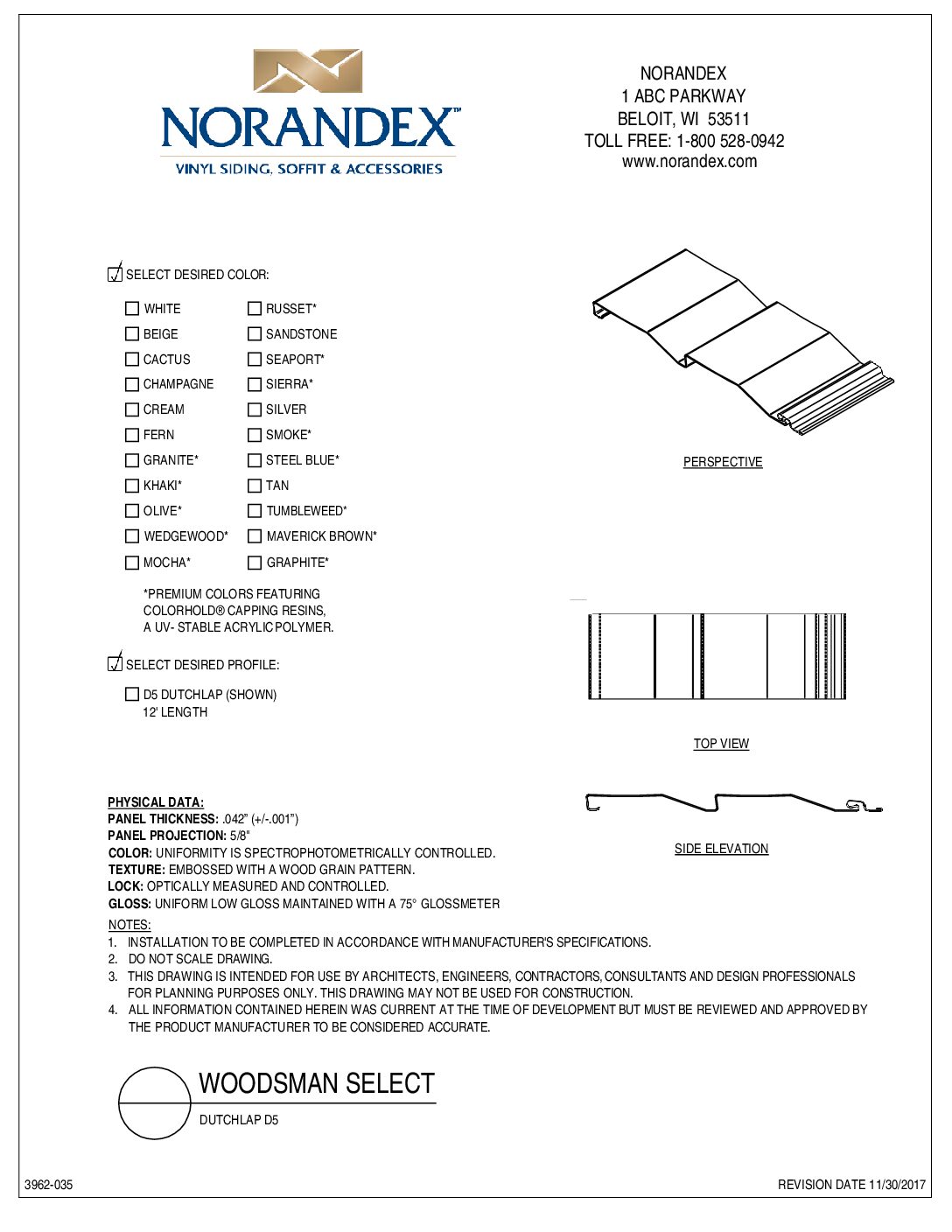 Woodsman Select D5DL 2D CAD
