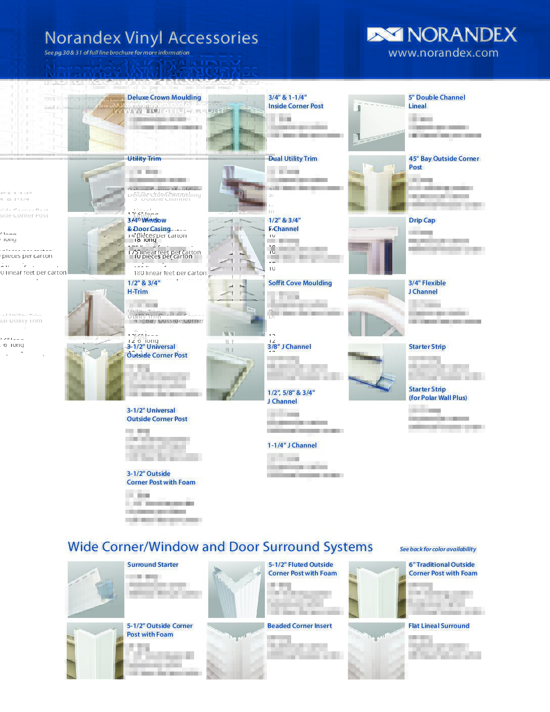 Norandex Vinyl Accessories